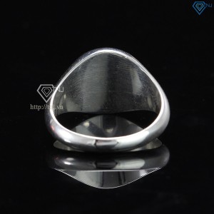 Nhẫn nam Signet bằng bạc mặt tròn NNA0196 - Trang Sức TNJ