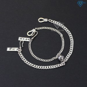 Quà sinh nhật cho nam vòng tay đôi nam châm bằng bạc khắc tên LTD0019 - Trang sức TNJ