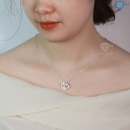 Dây chuyền bạc nữ khắc tên hình trái tim ghép DCN0563  - Trang sức TNJ