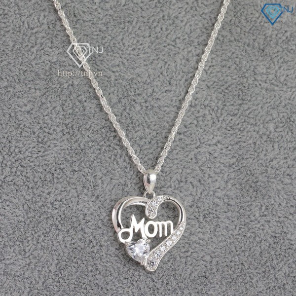 Quà sinh nhật cho mẹ 40 tuổi dây chuyền cho mẹ chữ Mom đính đá đẹp DCN0595 - Trang sức TNJ