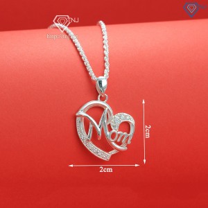 Quà tặng mẹ dây chuyền bạc cho mẹ hình trái tim DCN0594 - Trang sức TNJ
