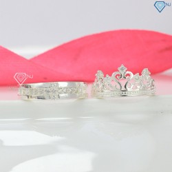 Nhẫn đôi bạc nhẫn cặp bạc King & Queen ND0206