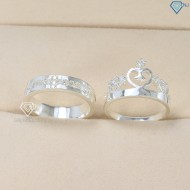 Nhẫn đôi bạc nhẫn cặp bạc hình vương miện đẹp ND0155