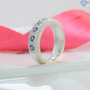 Nhẫn bạc nữ đính đá xanh dương bản to NN0328 - Trang Sức TNJ