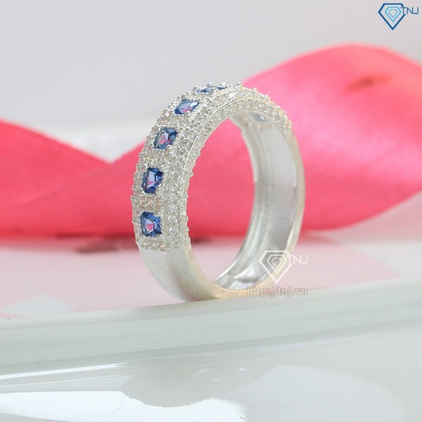 Nhẫn bạc nữ đính đá xanh dương bản to NN0328 - Trang Sức TNJ