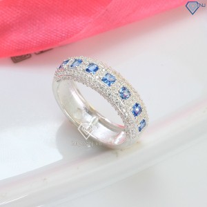 Nhẫn bạc nữ đính đá xanh dương bản to NN0328 - Trang Sức TNJ