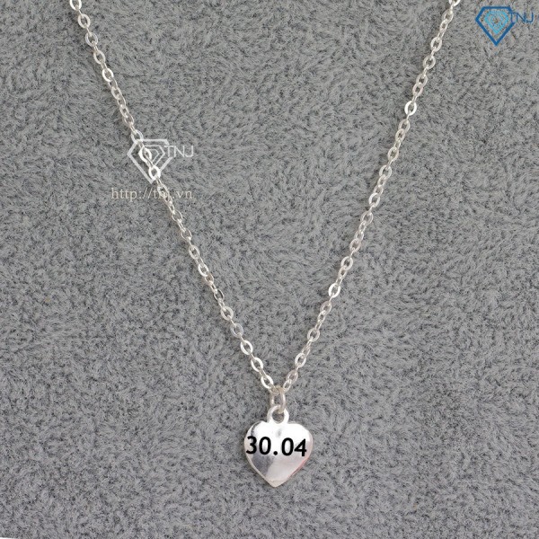 Dây chuyền bạc nữ đơn giản hình trái tim khắc tên DCN0596 - Trang sức TNJ