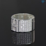 Nhẫn nam chữ H bằng bạc đính đá NNA0209