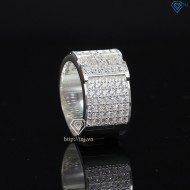 Nhẫn nam chữ H bằng bạc đính đá NNA0209