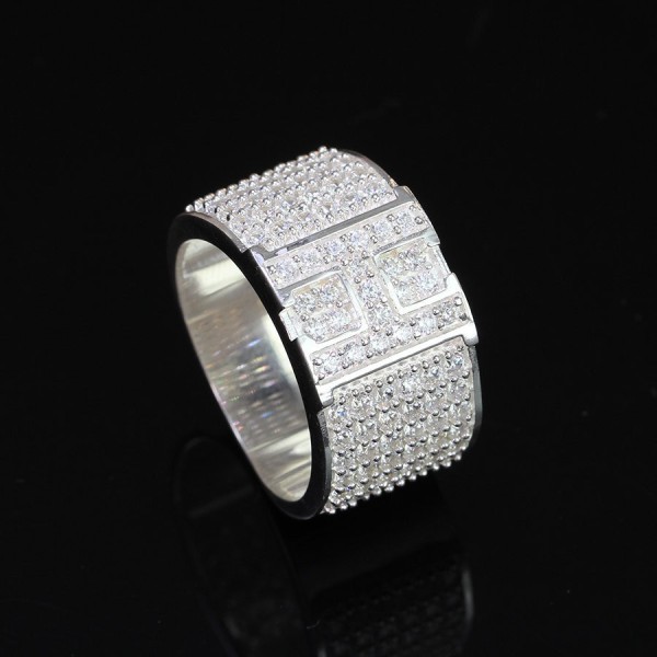 Nhẫn nam chữ H bằng bạc đính đá NNA0210