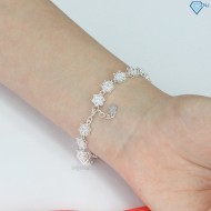 Quà tặng mẹ lắc tay bạc nữ bông hoa đính đá sang trọng LTN0279 - Trang Sức TNJ
