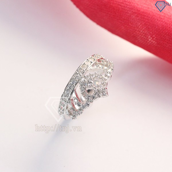 Nhẫn bạc nữ hình vương miện đính đá cao cấp NN0163 - Trang Sức TNJ