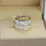 Nhẫn đôi bạc bản to khắc tên ND0478 - Trang sức TNJ