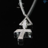 Dây chuyền bạc nam mặt chữ T đính đá DCA0076 - Trang sức TNJ