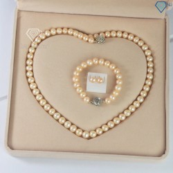 Bộ trang sức ngọc trai hồng sang trọng BTS0046 - Trang Sức TNJ