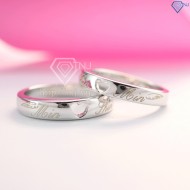 Nhẫn đôi bạc nhẫn cặp bạc khắc tên ND0173