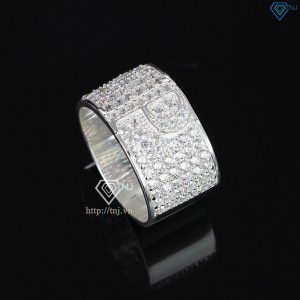Nhẫn nam chữ P bằng bạc đính đá NNA0209 -Trang sức TNJ