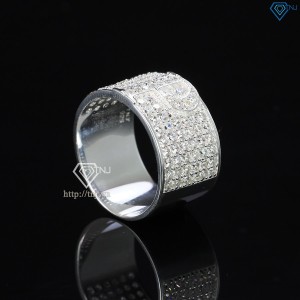 Nhẫn nam chữ P bằng bạc đính đá NNA0209 -Trang sức TNJ