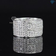 Nhẫn nam chữ P bằng bạc đính đá NNA0209 -Trang sức TNJ