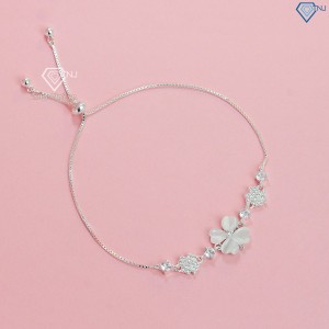 Quà sinh nhật cho nữ lắc tay cỏ 4 lá may mắn bằng bạc LTN0277 - Trang Sức TNJ