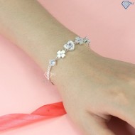 Quà sinh nhật cho nữ lắc tay bạc nữ hình cỏ 4 lá khắc tên cá tính LTN0260 - Trang Sức TNJ