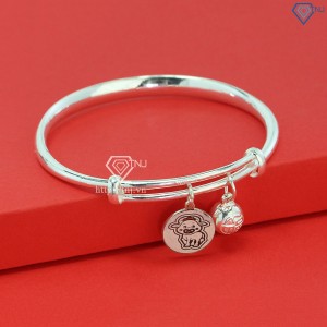 Quà 1 6 cho bé lắc bạc cho bé khắc tên hình con trâu LTT0060 - Trang Sức TNJ