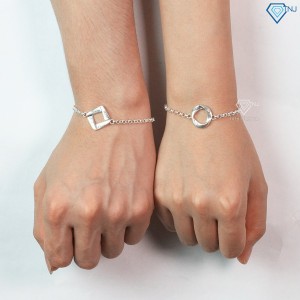 Vòng tay bạc đôi đơn giản khắc tên theo yêu cầu LTD0034 - Trang sức TNJ