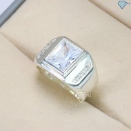 Nhẫn bạc nam mặt đá trắng sang trọng NNA0047 - Trang Sức TNJ