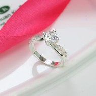 Quà trung thu cho người yêu nhẫn bạc nữ xoắn cá tính NN0335