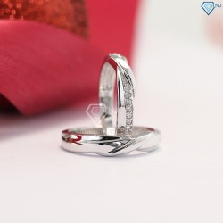 Nhẫn đôi bạc nhẫn cặp bạc đẹp khắc tên ND0377