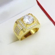 Nhẫn bạc nam bản to xi mạ vàng 18k NNA0110