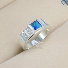 Nhẫn bạc nam đính đá xanh dương đẹp NNA0079 - Trang sức TNJ