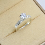 Nhẫn bạc nữ cá tính đính đá cao NN0339