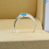 Nhẫn bạc nữ đính đá thấp xanh dương NN0340 - Trang Sức TNJ