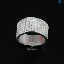 Nhẫn bạc nam chữ D đính đá NNA0209 -Trang sức TNJ