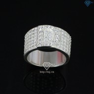 Nhẫn bạc nam chữ D đính đá NNA0209 -Trang sức TNJ