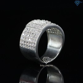 Nhẫn bạc nam chữ D đính đá NNA0209 -Trang sức TNJ