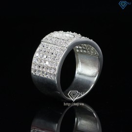 Nhẫn bạc nam chữ D đính đá NNA0237 -Trang sức TNJ