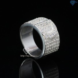 Nhẫn bạc nam chữ D đính đá NNA0209 -Trang sức TNJ