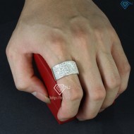 Nhẫn bạc nam chữ D đính đá NNA0209 -Trang sức TNJ