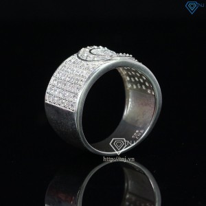 Nhẫn bạc nam chữ C đính đá NNA0209