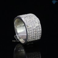 Nhẫn bạc nam chữ C đính đá NNA0209