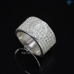 Nhẫn bạc nam chữ C đính đá NNA0209