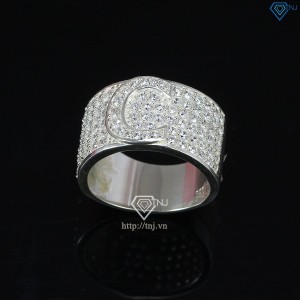 Nhẫn bạc nam chữ C đính đá NNA0209
