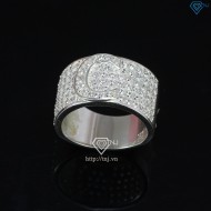 Nhẫn bạc nam chữ C đính đá NNA0209