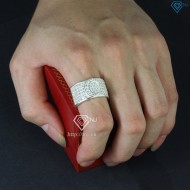 Nhẫn bạc nam chữ C đính đá NNA0209