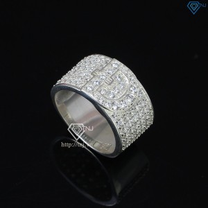 Nhẫn bạc nam chữ Đ đính đá NNA0209 -Trang sức TNJ