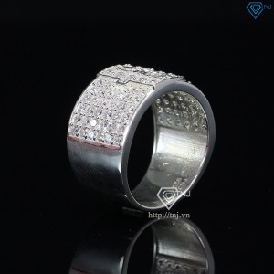 Nhẫn bạc nam chữ Đ đính đá NNA0209 -Trang sức TNJ