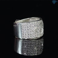 Nhẫn bạc nam chữ Đ đính đá NNA0209 -Trang sức TNJ