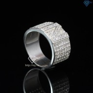 Nhẫn bạc nam chữ N đính đá NNA0209 -Trang sức TNJ